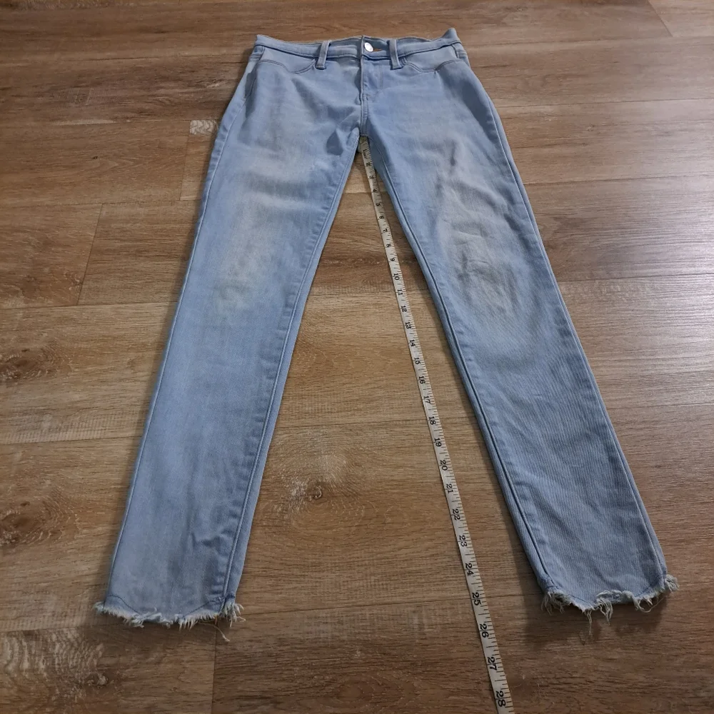 Old Navy Kids Light Blue Distressed Hem Ballerina Jeggings Girl's Jeans Size 14